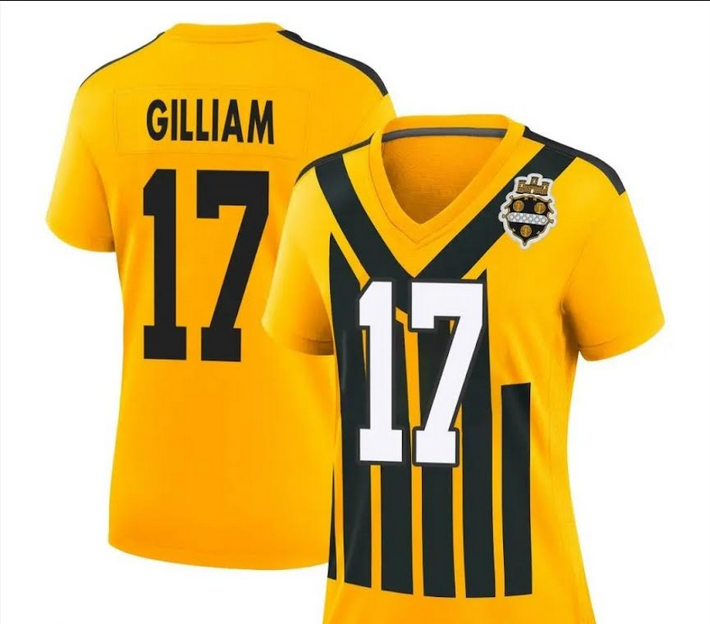 Men 2025 Pittsburgh Steelers #17 Gilliam Yellow Throwback Nike Limited NFL Jersey->detroit tigers->MLB Jersey